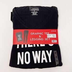 New Theres No Way You Woke Up Like That V Neck Legging Set 2 Pc Set Black Medium